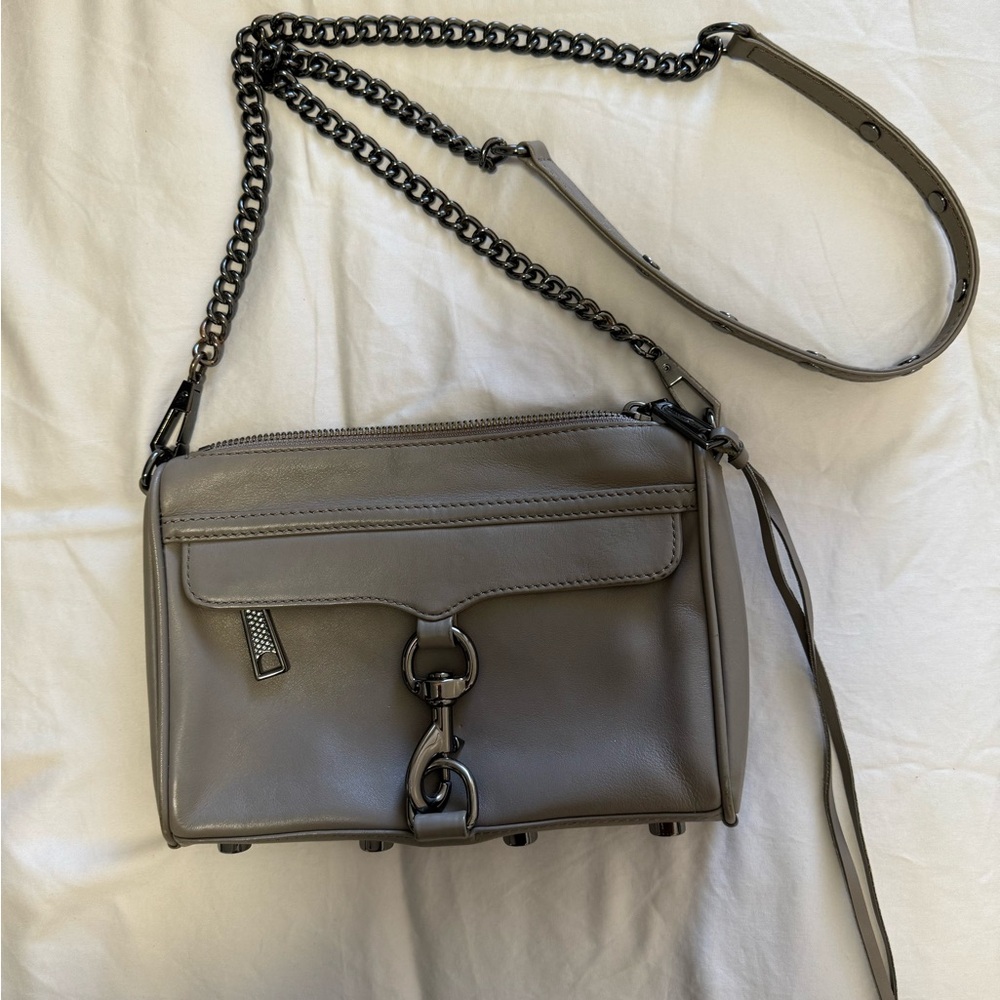 Rebecca minkoff chain link leather bag in taupe